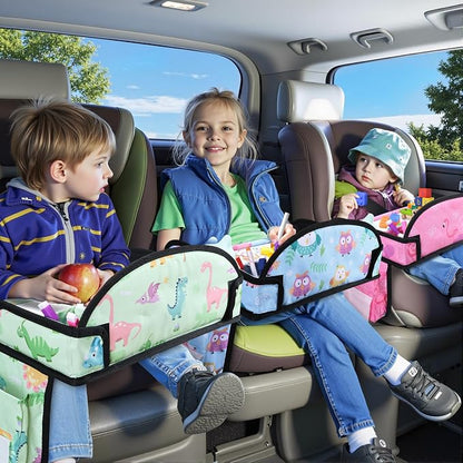 Kids Travel Tray for Toddler Car Seat, Road Trip Activities for Kid | Toddler Car Activities with No-Drop iPad Holder Stand, Roadtrip Essentials with Dry Erase Board & Cooler Cup Holder, 3PC - Image 3