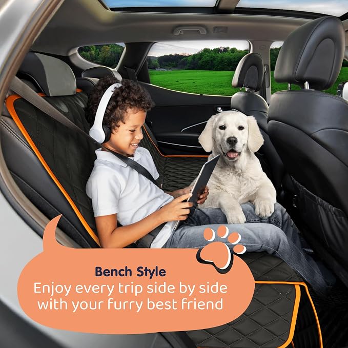 XL Dog Car Seat Cover for Back Seat, Waterproof Hammock for Car, SUV & Truck, Non-Slip Backseat Cover for Dogs, Heavy-Duty Dog Hammock Style Seat Protector Pets, Easy to Install & Clean - Image 6