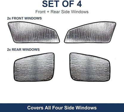 Custom Fit Car Side Window Sunshade for 2015 2016 2017 2018 2019 2020 Cadillac Escalade - Set of 4 Front and Rear Sun Shades, Reflective UV Heat Shield, Real Aluminum Foil - Image 4