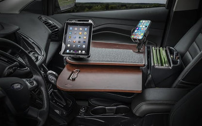 AutoExec AE-GMCD-PM-TAB-21M GripMaster Car Desk for Your Vehicle Workstation and Mobile Office, Mahogany with Phone Mount and Tablet Mount - Image 2