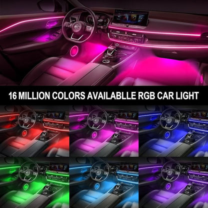 RGB Acrylic Ambient Lighting Car Lights, LED Strip Lights with APP Control, 593 LEDs Interior Car Lights, 6 in 1 Neon Car Ambient Neon Light Kits - Image 4