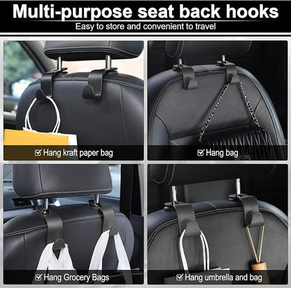 LivTee Car Seat Headrest Hook, Auto Seat Hook Hangers Storage Organizer Interior Accessories for Purse Coats Umbrellas Grocery Bags Handbag, 4-Pack - Image 5