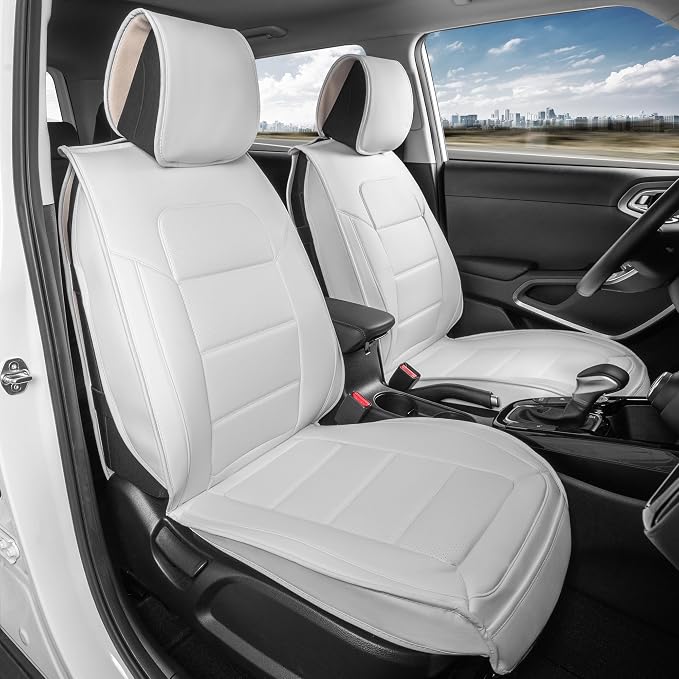 MotorBox Cabin King Alpine Leather Seat Covers for Trucks & Cars | White Car Seat Covers, Waterproof Leather Seat Covers, Car Accessories, Seat Protector, Universal Fit - Image 2