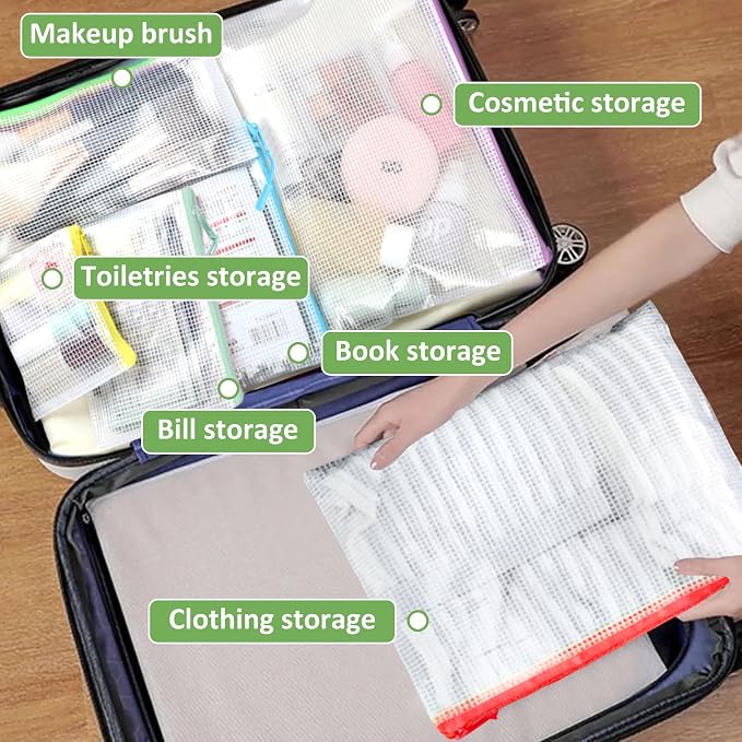 YOPCDJ 25pcs Mesh Zipper Pouch Bags for Organization,Toy Storage Bags,Clear Zipper Pouch Suitable for Travel,Classroom and Home - Image 5