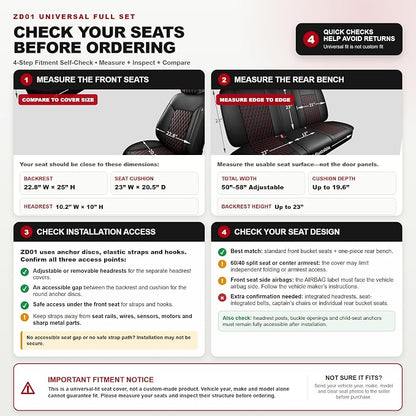 Gray High-Density Nappa Leather Automotive Car Seat Covers Full Set | Univerasal Fit,3D Contoured,Full Coverage,Waterproof,ThickTexture Nappa Leather,for most Suvs Trucks Sedans - Image 4