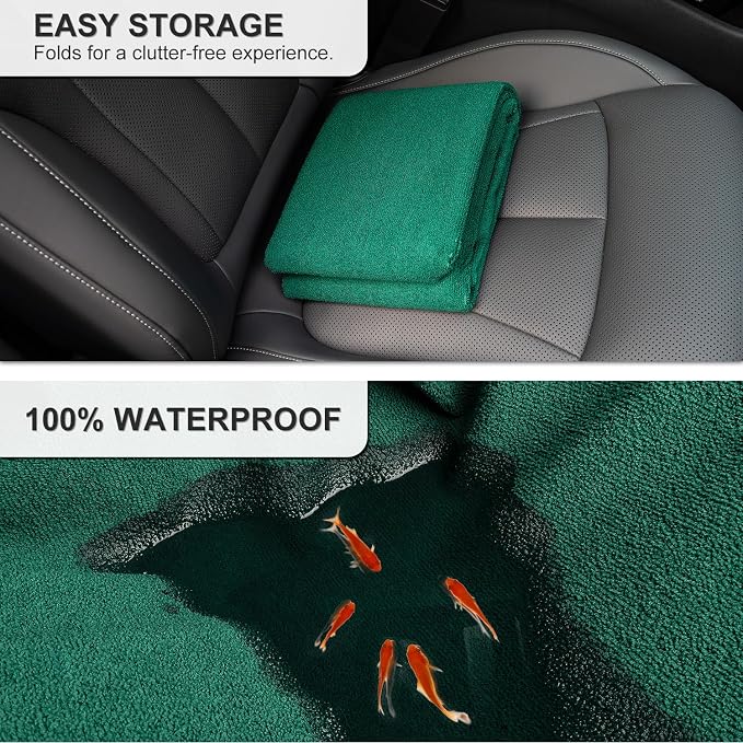 Waterproof Sweating Car Seat Cover for Post Gym Workout, Running, Swimming, Beach and Hiking, Universal Fit Non-Slip Bucket Seat Protector for Cars SUV Trucks, Machine Washable (Green) - Image 3
