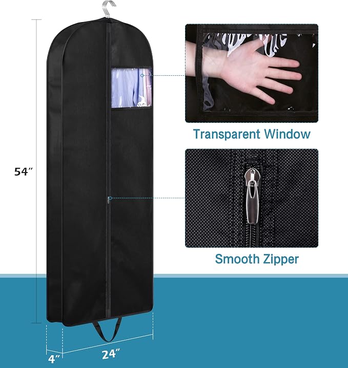 KIMBORA 54" Garment Bag for Travel, Gusseted Suit Bags for Men With Handle Garment Bags for Hanging Clothes Storage Suit Cover for Dress, Coats, Jackets, Shirts - Image 7