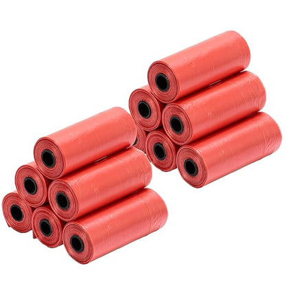 Ginsco 0.8 Gallons Disposable Trash Bags for Mini Car Trash Can, Portable Small Car Garbage Bags, Cars Accessories, Mini Trash Bags, Plastic Trash Bag for Cars/Home/Office (12 Rolls/180 Counts) Red by Ginsco