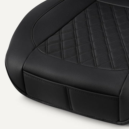 Amazon Basics Front Car Seat Covers, Breathable Faux Leather, Universal Fit, Black, 2-Pack - Image 4