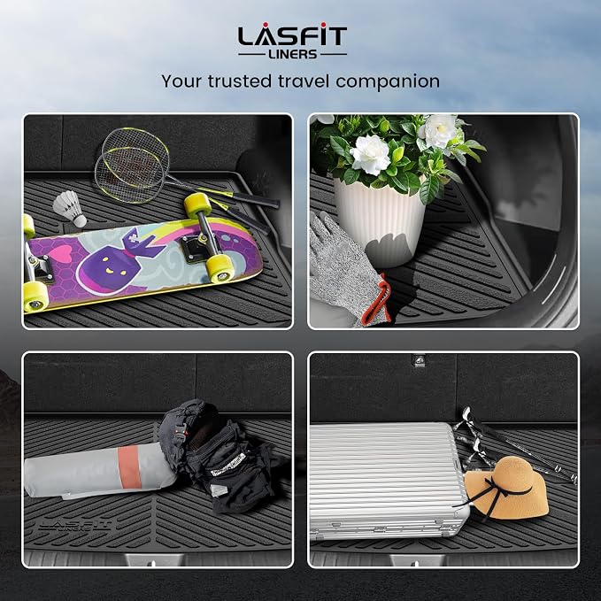 LASFIT Cargo Mat for Kia Seltos 2026 2025 2024 2023 2022 2021 | (Only Fit with Cargo Floor in the Lower Position) All Weather TPE Custom Fit Cargo Trunk Mat Accessories, Black - Image 8