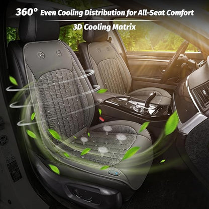 Cooling Car Seat Cover with 2 Powerful Turbo Fans, 12V-24V Ventilated Cooling Car Seat Cushion, 3-Speed Adjustable Breathable Cooling Seat Cover for Car SUV Truck Universal Fit - Image 5