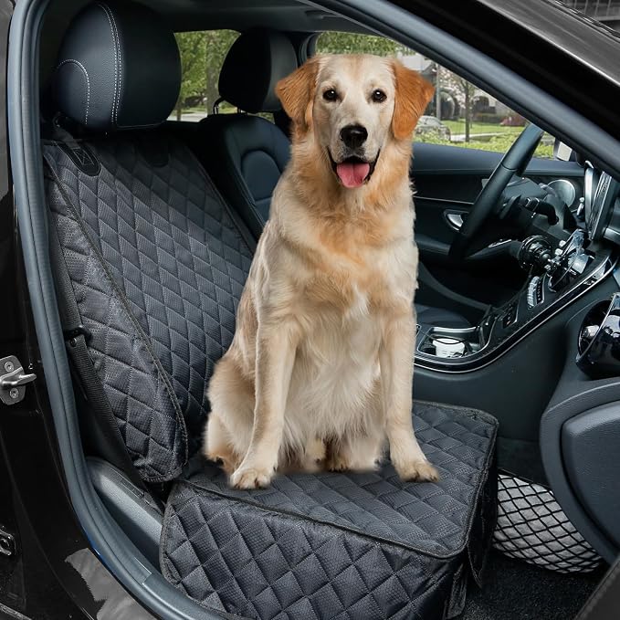 Waterproof Front Seat Car Cover, Full Protection Dog Car Seat Cover | Side Flaps, Nonslip, Scratchproof, Fits Cars, Trucks, SUVs, Jeep - Image 4