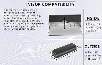 | Magnetic Leather Glasses Case for Cars | Adhesive Mount Sunglasses Holder with Contrast Stitching | Stylish and Functional Design | Fits Tesla Models for Secure Storage and Easy Access - Image 7