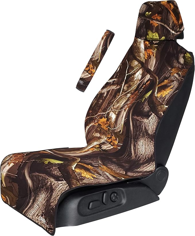 Gear Camo Premium Universal Fit Waterproof Stain Resistant Car Seat Cover Neoprene Non-Slip Bucket Seat Hunting Dog & Sweat Proof Protector Save Your Leather Cloth Seats Auto Van Truck SUV Sedan by Gorla