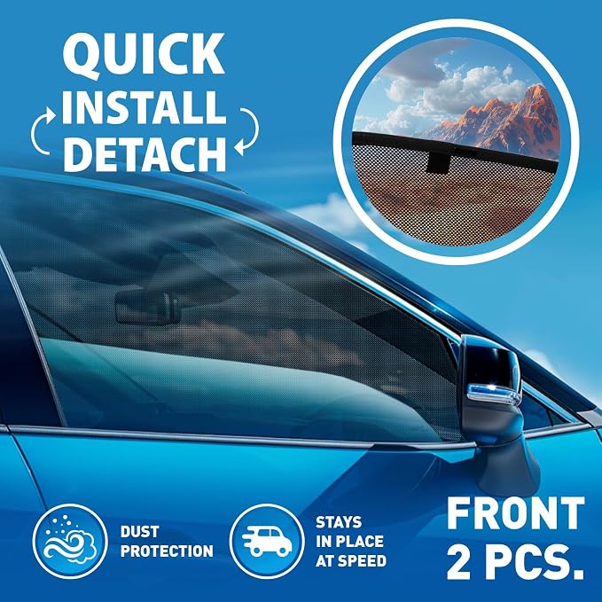 CLIM ART Magnetic Car Window Sunshade for Honda Pilot 2016-2022, 2 Pc.Set, Side Glass Covers Screen, Block Sun Rays Curtains, Window Shield Sun Shade in Cars, Camping Accessories - MS0170 - Image 3