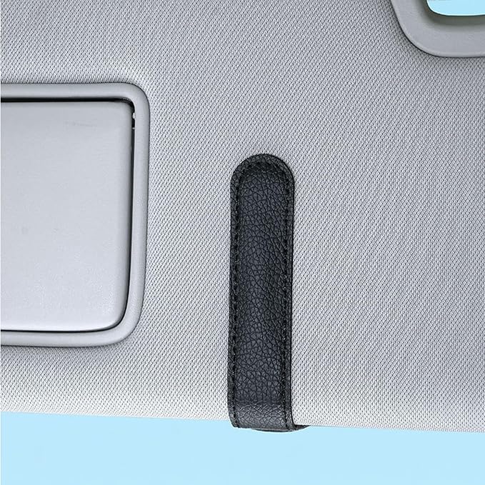 Leather Sunglasses Holder for Car Sun Visor, Eyeglass Hanger Clip Magnetic for Vehicle Sunglasses Hanging Ticket Card Clip, for Different Eyeglasses, Black, 2Pack | Eyeglass Hanger Clip, Magnetic, Ticket Card Clip, Different Eyeglasses - Image 5