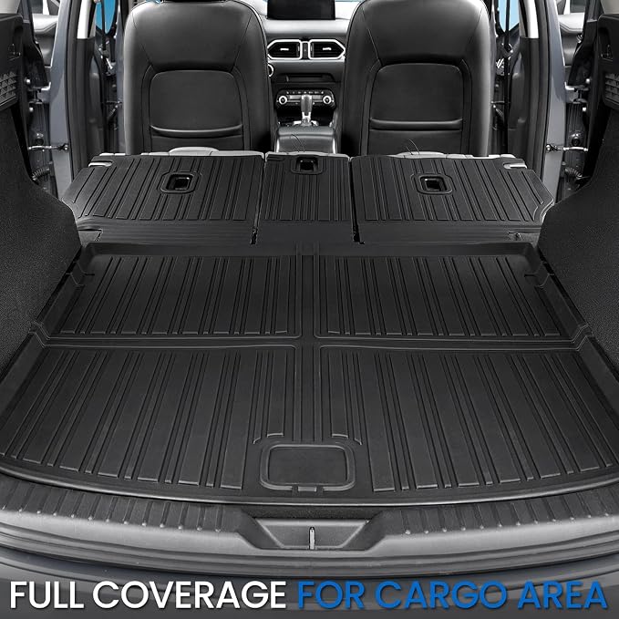 Cargo Mat for Mazda CX-5 2017-2025 Accessories | Cargo Liner & Rear Seat Back Protector for CX-5, All Weather TPE, Non Slip & Odorless & Scratch Proof, Quick Clean - Image 4