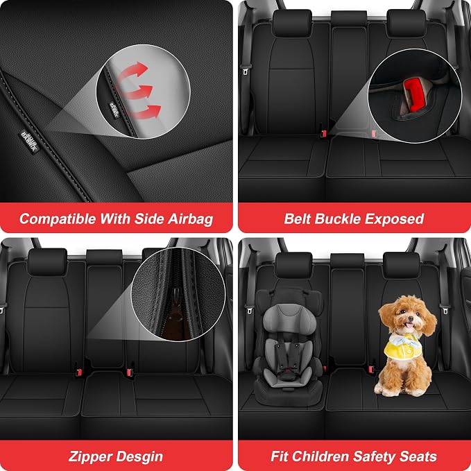 TTX LIGHTING Custom Fit for Honda HR-V Seat Covers 2016-2021 5-Seats | Original Seat Pattern | Full Coverage | Easy Install | Waterproof | Faux Leather | Shield Your Car Seats | All Season - Image 7