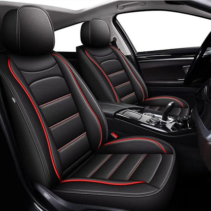 IKABEVEM Car Seat Covers Fit for GS 2007-2025 2026: Full Set Luxury Leather Automotive Seat Covers, Car Seat Protector(5 Seats, Black&Redline) by IKABEVEM