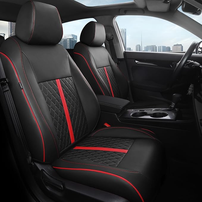 RIDEPOSH Custom Fit Seat Covers for Honda Civic 2022-2026 | Hatchback EX-L Sport Touring, Faux Leather, 60/40 Split Rear, Rear Armrest, Waterproof, Airbag Compatible, Easy-to-clean by RIDEPOSH