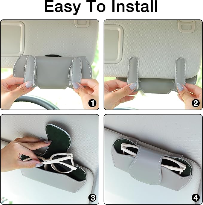 KINIVA Sunglass Clip & Holder, Magnetic Glasses Case for Car Organizer - Image 4