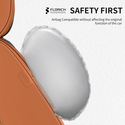 Seat Covers, Car Seat Covers Front Seats, Luxury Nappa Leather Seat Covers, Breathable and Waterproof Car Seat Protector 2 Seat, Automotive Seat Covers Universal for Most Cars-Brown&Black - Image 4