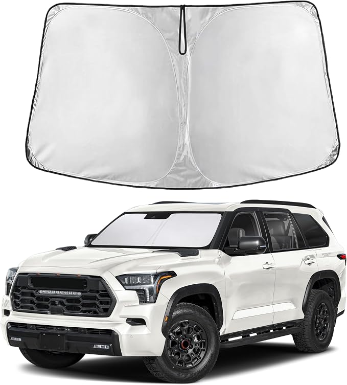Autovir Windshield Sun Shade Fit for 2023-2024 2025 2026 Toyota Sequoia | Sunshade, Front Car Window Shades Sun Visor, Blocks UV Rays & Heat, Car Accessories by Autovir
