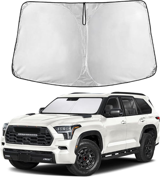 Autovir Windshield Sun Shade Fit for 2023-2024 2025 2026 Toyota Sequoia | Sunshade, Front Car Window Shades Sun Visor, Blocks UV Rays & Heat, Car Accessories by Autovir
