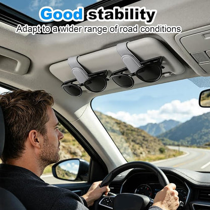 Sunglass Holder for Car Visor Magnetic Leather Visor Sunglasses Clip Eyeglass Hanger Clip for Car Sun Visor Grey 1 Pack - Image 8