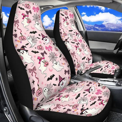 Halloween Ghost Bats Cute Car Seat Covers for Front Seat Only | Washable and Breathable Bucket Seat Covers for Women Automotive Interior Decor Universal for Sedan Truck SUV Van - Image 6