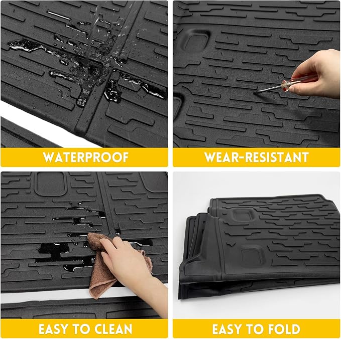 Cargo Mats for 2021-2026 Jeep Wrangler JL 4XE Trunk Mat with Backrest Liner All Weather TPE Protector Rear Back Seat Mats for 2021 2022 2023 2024 2025 2026 Wrangler JL 4XE 4 Door Accessories - Image 7