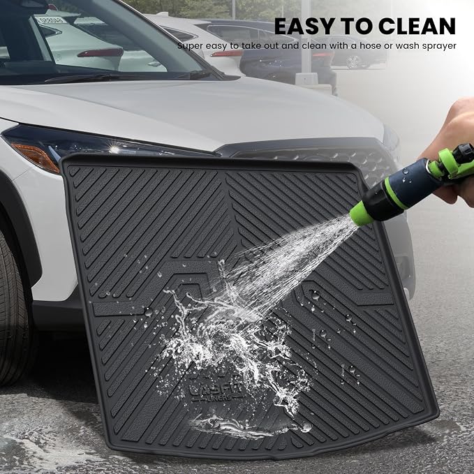 LASFIT Cargo Mat with Backrest Mat for Toyota Corolla Cross 2022-2026 | Fit Gas & Hybrid Models, All Weather TPE Custom Fit Trunk Mat, Full Coverage Secure-Fit Cargo Liner, Easy to Wash - Image 6