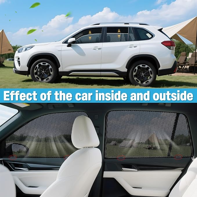 ZATOOTO Mesh Car Window Shades for Subaru Forester 2019-2024 | Mesh Shades Ventilate, Block Sun & Preserve Privacy, Easy Install, Note: Unfold Gently, Edges Wear With Frequent Use. - Image 3