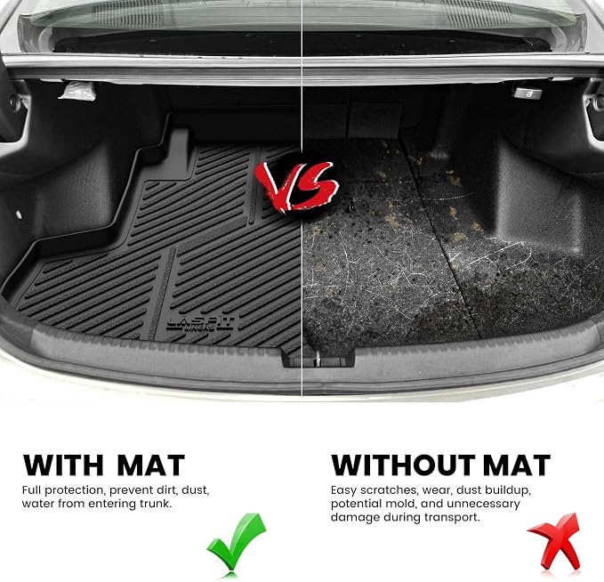LASFIT Cargo Mat for Acura TLX & Type S 2021-2025 Sedan, Rear Trunk Liner | Rear Cargo Area, All Weather Premium TPE Trunk Mats, Raised Edge Design, Refined Interior Protection, Easy to Wash - Image 4