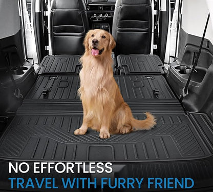 Cargo Mat for Honda Pilot 2023-2026 Accessories, w/Side Mats | One-Piece Cargo Liner & Rear Seat Back Protector, All Weather TPE, Non Slip & Odorless & Scratch Proof, Quick Clean - Image 5