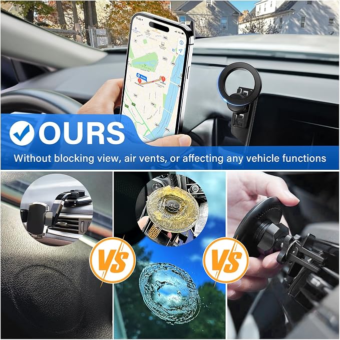 Car Phone Holder for 2021-2025 Mazda CX5 CX-5 Accessories 10.25-Inch Screen | Strong Magnetic Cell Phone Mount for Magsafe iPhone & Sunglasses Box, 360° Hands-Free No Air Vent Blockage Stable Stand - Image 5