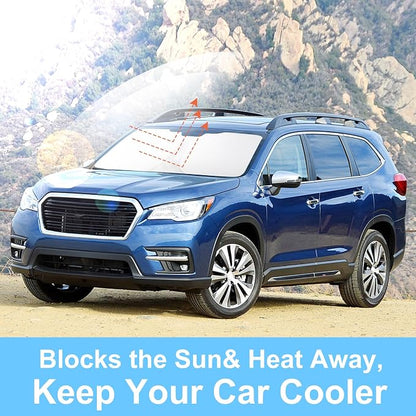 Front Windshield Sun Shade Foldable Car Front Window Sun Shade Windshield Shade Custom Fit for 2019-2025 2026 Su-baru Ascent Block UV Rays Accessories Heat Keep Cooler - Image 4