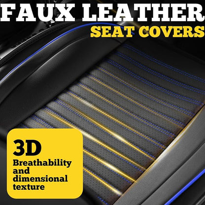 Car Seat Covers Full Set, Faux Nappa Leather, for Sedans and SUVs | Full Set, Waterproof, Airbag Compatible - Image 7