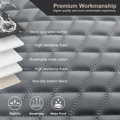 West Llama Pu Leather Car Seat Bottom Covers Protectors Include 1 Rear Bench Seat Cover Universal Fit 90% Vehicles,Gray - Image 3
