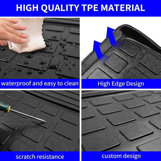 Rongtaod Floor Mats Set for 2021-2025 2026 Kia Sorento 6&7 Seats | Not for Hybrid, Trunk Mat Cargo Mat Cargo Liner TPE All Weather Back Seat Cover Protector 2024 Sorento Accessories - Image 6