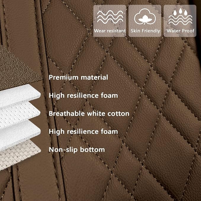 Car Seat Cover for Rear Car Seat Bottom,Luxury PU Leather Seat Cushion | Auto Interior Seat Cover Without Backrest,Full Wrapping Edge Works with Sedan SUV Pickup Minivan - Image 3