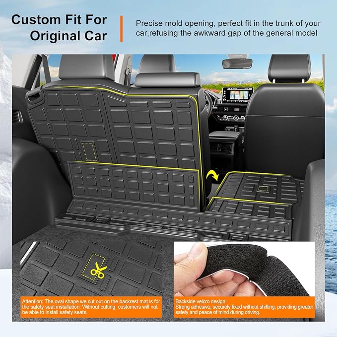 powoq Fuel Cargo Mat Compatible with 2023 2024 2025 2026 Honda CRV Trunk Mat Back Seat Protector TPE Cargo Liner Replacement for 2023-2026 Honda CRV Accessories - Image 2