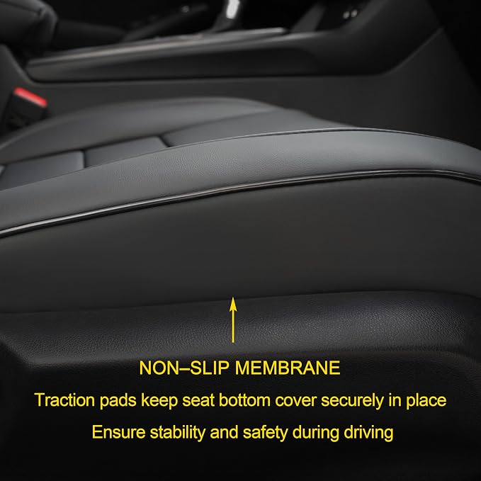 Lolcar Custom Fit Civic Seat Covers for Honda Civic 2016 2017 2018 2019 2020 2021 Hatchback EX,Sport Touring,EX-L - 5-Seats Leather Full Set，Black(60/40 Split Seatback) - Image 7