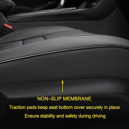 Lolcar Custom Fit Civic Seat Covers for Honda Civic Sedan 2016 2017 2018 2019 2020 2021 EX,EX-L,EX-T,Touring,LX-P,Sport - 5-Seats Leather Full Set，Black(60/40 Split Seatback-with Rear Armrest) - Image 7
