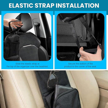 2 PCS Car Seat Storage Hanging Bag, Multi-Pocket Auto Interior Seats Side Organizer with Mesh Pockets, Multifunctional Vehicle Seat Mesh Storage Bag for Phones Wallets Glasses - Image 4