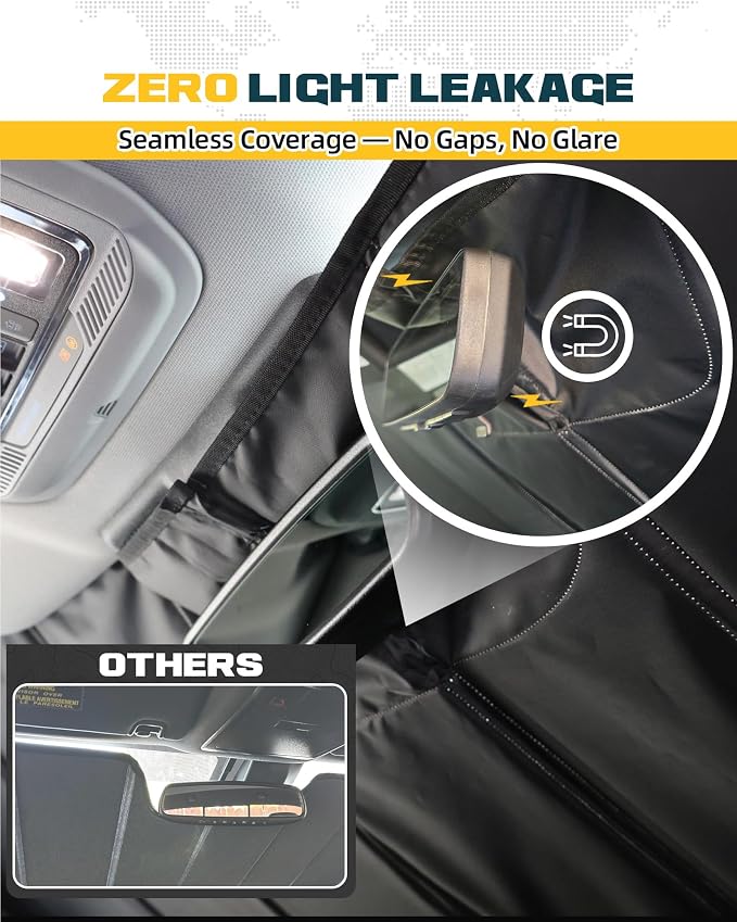 Trumgeta Custom Fit Windshield Sun Shade Fit for Toyota Tacoma 2016-2023, Complete Light & UV Blocking Foldable Sunshade 3rd Gen Tacoma Accessories - Image 3