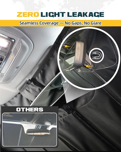 Trumgeta Custom Fit Windshield Sun Shade Fit for Toyota Tacoma 2016-2023, Complete Light & UV Blocking Foldable Sunshade 3rd Gen Tacoma Accessories - Image 3