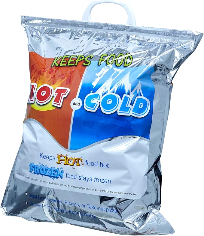 Superio Hot and Cold Insulated Bags for Food Delivery, Grocery Shopping Bags, Food Storage for Hot and Frozen Food for Travel, Disposable Cooler Bag, Reinforced Thermal Lunch Bag (12, 16"x19.25") - Image 3