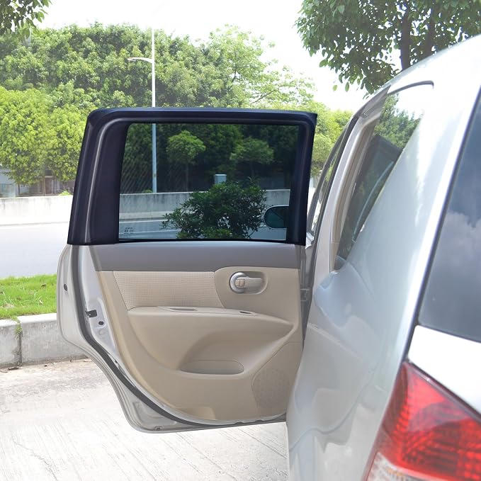 TFY Universal Car Rear Side-Door Square-Window Sunshades - for Vehicles with Side Windows 29.5Inch - 41.5Inch W x 19Inch H (Regular Rectangular Window) | Universal Fit | Sunshade | Glare reduction | Easy installation | Secure hold | Lightweight & porta... - Image 3