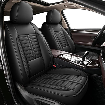 Fit for Honda HR-V Seat Covers 2016-2026 Front Set | Faux Leather Waterproof Car Seat Covers, Airbag Compatible with Lumbar Support Anti-Slip Design, 2 Seater Black by RAWAKORW